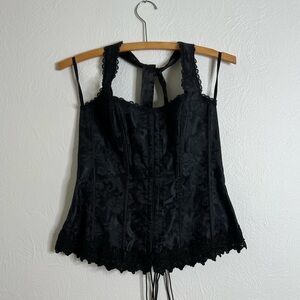 Frederick's of Hollywood Women's Black Lace Corset Size 38